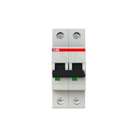 S200 Disjoncteur modulaire- 2P - 6A courbe C - 6000A/10kA (2 modules)-peignable|ABB-ABB352233