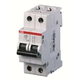 Disjoncteur S202P 2P 16A Courbe C Raccordement à vis - 25KA (2Modules)|ABB-ABB356238