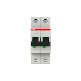 S200 Disjoncteur modulaire- 2P - 63A courbe C - 6000A/10kA (2 modules)-peignable|ABB-ABB352244