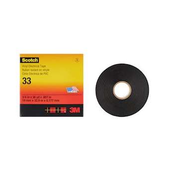 3M Scotch 33 Ruban vinyle isolant électrique noir 33m x 19mm ep. 0,18mm|3M france-TRM80274