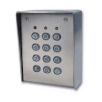 Clavier 4 Relais 28 Codes, Touches Plastiques, Boîtier Inox|Acie-AIESU4-SAB