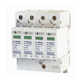 Paraf. Modul débro VARIO tétrapolaire Uc 440V Up 1,5kV In 15kA télésig|Adee electronic-ADY074015
