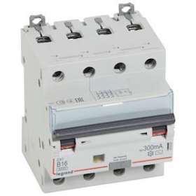 Disjoncteur diff DX³ 6000 -vis- 4P 400V~ -16A - typeAC 300mA - courbe B - 4M|Legrand-LEG411359