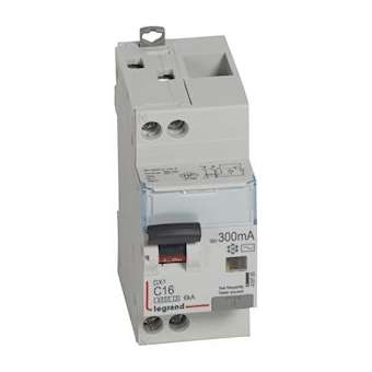 Disjoncteur diff DX³ 4500 - vis/vis -U+N 230V~ 16A -typeAC -300mA -courbe C - 2M|Legrand-LEG410725