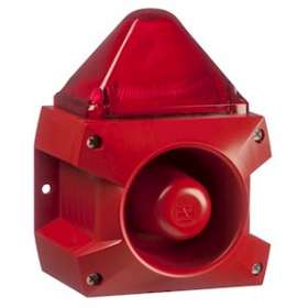 Combiné sirène 107 dB feu flash 10J 230Vca optique Rouge IP66|AE&T-APQPIL10510J2303
