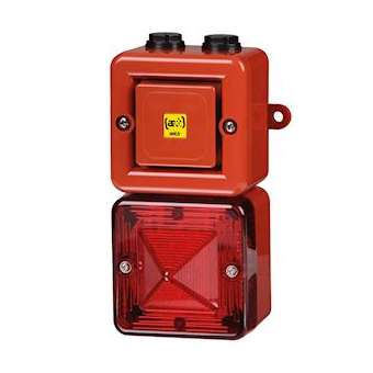 Combiné xénon 5J/100 dB 20-28 Vcc - Rouge - 10 sons|AE&T-APQFL1V20243