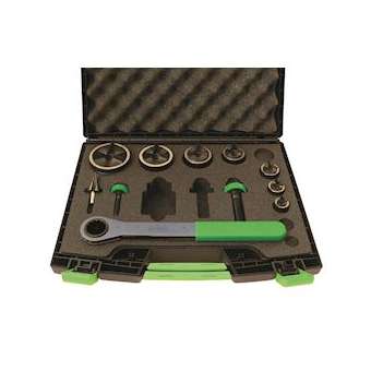 Coffret 7 poinçons et matrices e-vo3+, ISO 16 à 63, avec axes, Polydiam et clé|Agi robur-AGI016141