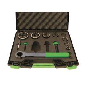 Coffret 7 poinçons et matrices e-vo3+, ISO 16 à 63, avec axes, Polydiam et clé|Agi robur-AGI016141