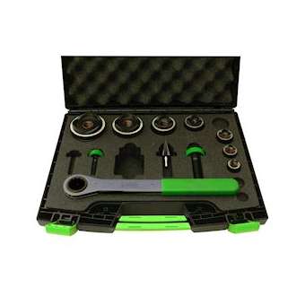 Coffret 9 poinçons et matrices e-vo3, PE 9 à 48, avec axes Polydiam et clé|Agi robur-AGI011785