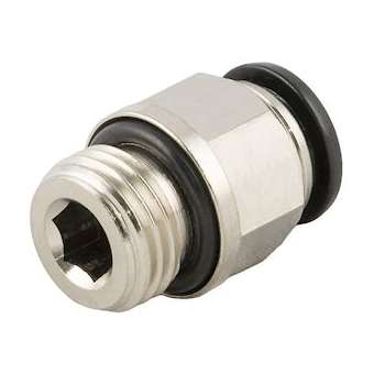 Raccord droit mâle, cylindrique. 6- M5|Aignep-AIG50020N6-M5