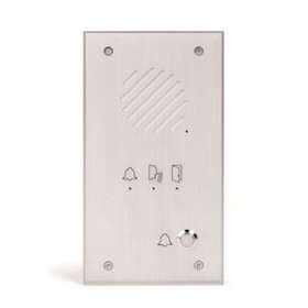 Platine tél. enc. alu. 1 bp, synthèse vocale, 4 N°jour & 4 N° nuit|Aiphone-AIPTLI1