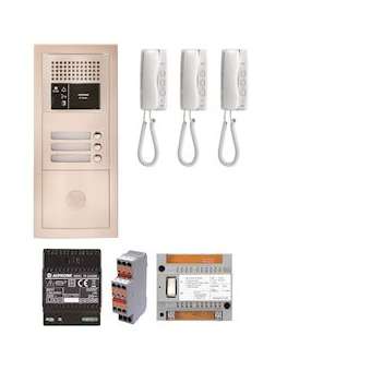 Pack audio 3 bp encastré, module vigik, centrale, 3 gt1d & alim.|Aiphone-AIPGTBA3E