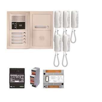 Pack audio 5 bp encastré, module vigik, centrale, 5 gt1d & alim.|Aiphone-AIPGTBA5E