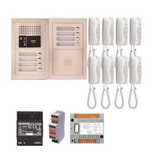 Pack audio 8 bp encastré, module vigik, centrale, 8 gt1d & alim.|Aiphone-AIPGTBA8E