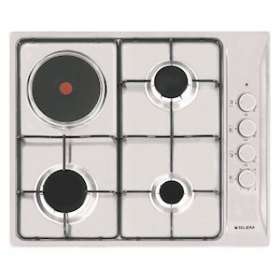 Table inox mixte 60 cm - 3 foyers gaz + 1 foyer électrique - 5,75 + 1,5 kW|Airlux-ALXGTL647IX