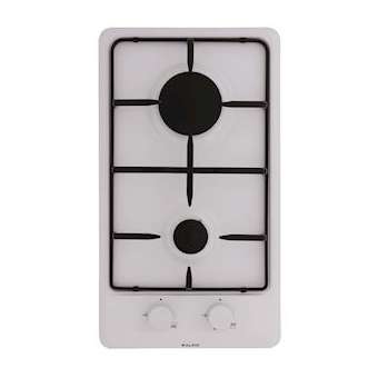 Domino émail gaz 30 cm - 2 foyers gaz - 4 kW - Manettes frontales|Airlux-ALXGT32WH