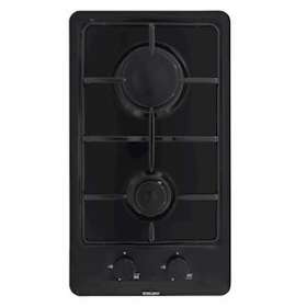 Domino émail gaz 30 cm - 2 foyers gaz - 4 kW - Manettes frontales|Airlux-ALXGT32BK