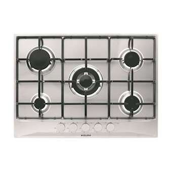 Table inox gaz 70 cm - 5 foyers dont 1 triple couronne - 10,8 kW - Manettes|Airlux-ALXGT755IX