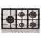Table inox gaz 75 cm - 5 foyers gaz dont 1 Dual Excentré - 12 kW - Manettes