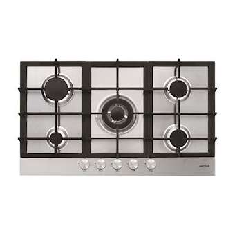 Table inox gaz 90 cm - 5 foyers dont 1 triple couronne - 11,3 kW - Manettes|Airlux-ALXAT955HIX