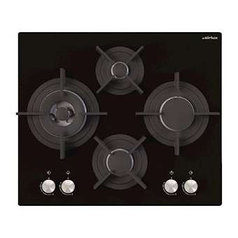 Table verre gaz 60 cm - 4 foyers dont 1 triple couronne - 9,15 kW - Manettes|Airlux-ALXAV685HBK