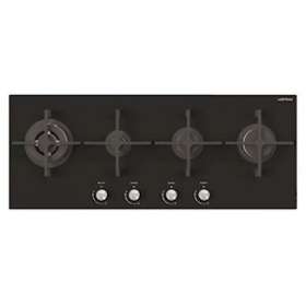 Table verre gaz 100 x 40 cm - 4 foyers dont 1 triple couronne - 9,25 kW|Airlux-ALXAV145HBK