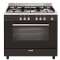 Cuisinière 90 x 60 cm noire brillante - e-Cooker - Four gaz catalyse 109 L|Airlux-ALXGE960CMBK2