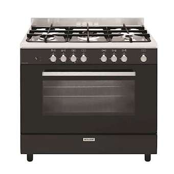 Cuisinière 90 x 60 cm noire brillante - e-Cooker - Four électrique multifonction|Airlux-ALXGE960CVBK2