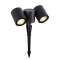 TOPAZE - Proj. Ext. IP54 IK08 sur piquet, 2 têtes,lpes LED 5,2W 3000K 500lm incl