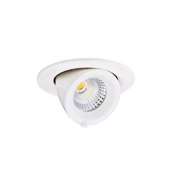 RANDY S - Downlight rond, orientable, blanc, 36DEG, LED intég 7,5W 3000K 635lm|Aric-ARI50453