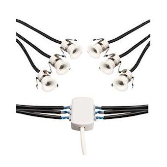 Pack BALI LED 2 rond fixe blanc 3000K 6x1,2W 28DEG IP54|Europole-POL46140