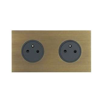 Art d'Arnould univers Epure double prise de courant 2P+T 16A 250V - bronze|Arnould-ARD67332
