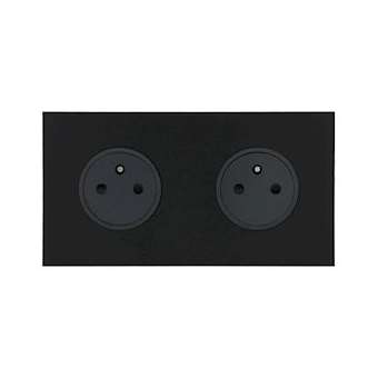 Art d'Arnould univers Epure double prise de courant 2P+T 16A 250V - noir mat|Arnould-ARD67832