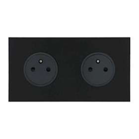 Art d'Arnould univers Epure double prise de courant 2P+T 16A 250V - noir mat|Arnould-ARD67832