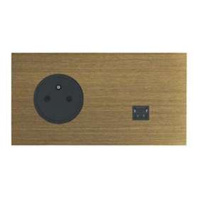 Art d'Arnould univers Epure prise de courant 2P+T et prise RJ45 - bronze|Arnould-ARD67338