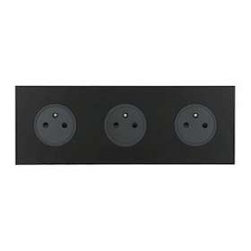 Art d'Arnould univers Epure triple prise de courant 2P+T 16A 250V - noir mat|Arnould-ARD67833