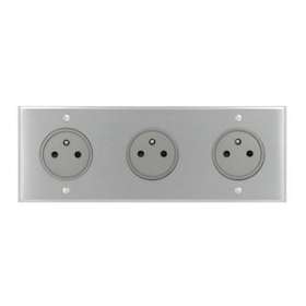 Art d'Arnould univers Mémoire 3 prises 2P+T Surface 16A 250V - acier brossé|Arnould-ARD67133