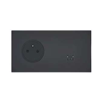 Art d'Arnould univers Epure prise de courant 2P+T et prise RJ45 - noir mat|Arnould-ARD67838