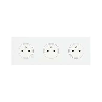 Art d'Arnould univers Epure triple prise de courant 2P+T 16A 250V - blanc satin|Arnould-ARD67933