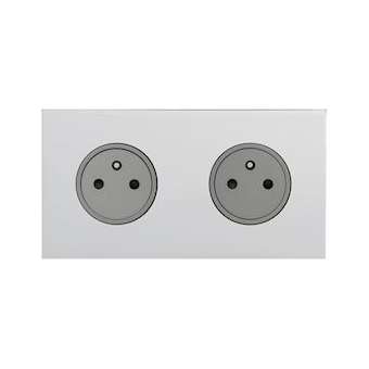Art d'Arnould univers Epure double prise de courant 2P+T 16A 250V - acier miroir|Arnould-ARD67632