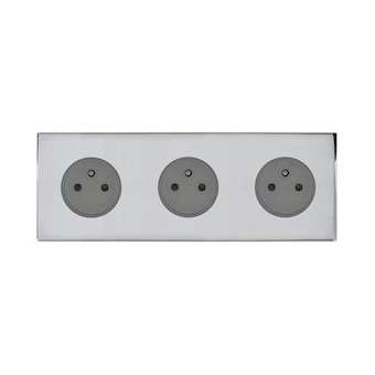 Art d'Arnould univers Epure triple prise de courant 2P+T 16A 250V - acier miroir|Arnould-ARD67633