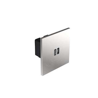 Chargeur 1 USB Type-C Art Univers Epure 3A 30W Power Delivery - Acier brossé|Arnould-ARDAR67423