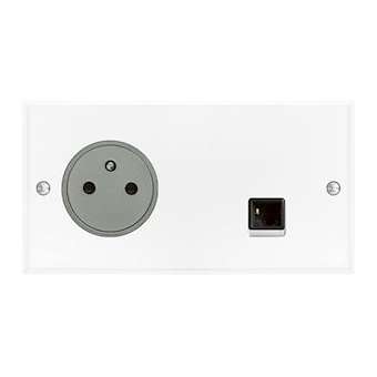 Art d'Arnould univers Mémoire prise 2P+T 16A 250V + RJ45 catégorie6 FTP -cristal|Arnould-ARD67038