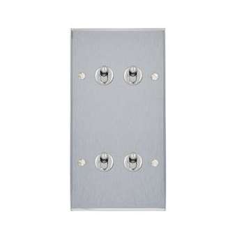 Art d'Arnould univers Mémoire 4 va-et-vient ou inter à levier 10A - acier brossé|Arnould-ARD67108