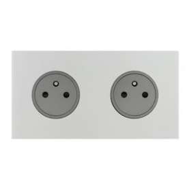 Art d'Arnould univers Epure double prise de courant 2P+T 16A 250V - acier satin|Arnould-ARD67532