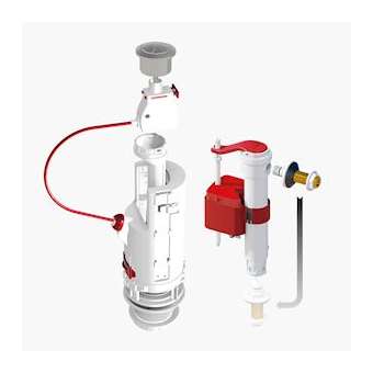 Soupape DUAL 6 surverse centrale 3/6 litres et robinet SX à flotteur télescopiqu|Dubourgel grange-DBG702316