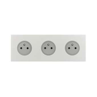 Art d'Arnould univers Epure triple prise de courant 2P+T 16A 250V - acier satin|Arnould-ARD67533