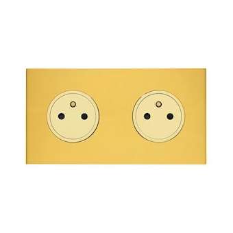 Art d'Arnould univers Epure double prise de courant 2P+T 16A 250V - or miroir|Arnould-ARD67732
