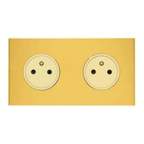 Art d'Arnould univers Epure double prise de courant 2P+T 16A 250V - or miroir|Arnould-ARD67732