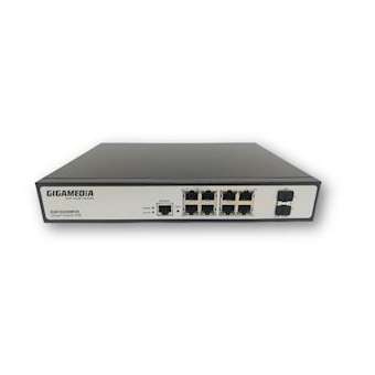 Smart Switch Manageable L2 - 8 ports Gigabit PoE + 2 ports SFP (130W)|Gigamedia-GGMGS2008P2S